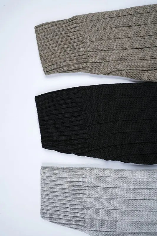 Pack 3 Pulls Ralph col rond en coton 100%  ( Gris + Noir + Beige Foncé )