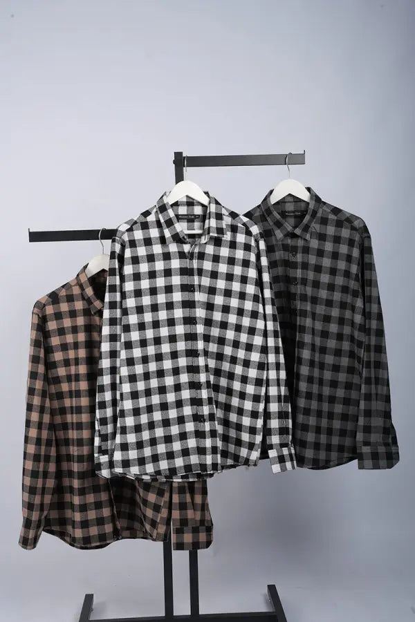 Pack de 3 Chemises Massimo Dutti En Flanelle À Carreaux À Manches Longues